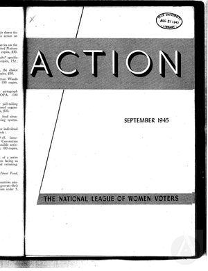 Action, vol. 1 no. 6, September 1945 Action, vol. 1 no. 6, September 1945