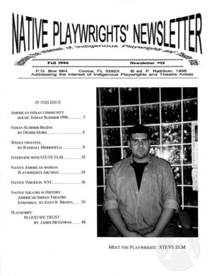 Native Playwrights' Newsletter, #12 Fall 1996 Native Playwrights' Newsletter, #12 Fall 1996