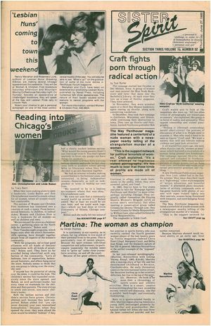 SISTER Spirit SECTION THREE/VOLUME 10, NUMBER 52 Thursday, June 27, 1985 SISTER Spirit SECTION THREE/VOLUME 10, NUMBER 52 Thursday, June 27, 1985