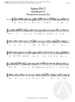 Agnus Dei 2. Schildbach 78 - Omnipotens aeterna Dei Agnus Dei 2. Schildbach 78 - Omnipotens aeterna Dei