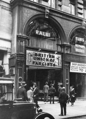 The British Union of Fascists (BUF) formed by Oswald Mosley (b/w photo) The British Union of Fascists (BUF) formed by Oswald Mosley (b/w photo)