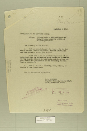 Combined Correspondence Discussing Incursion of American Aircraft into Chihuahua, Mexico, Aug. 29 - Sept. 29, 1919 Combined Correspondence Discussing Incursion of American Aircraft into Chihuahua, Mexico, Aug. 29 - Sept. 29, 1919