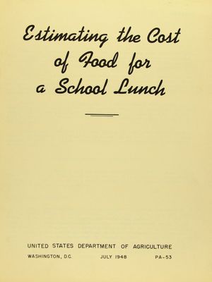 Estimating the Cost of Food for a School Lunch Estimating the Cost of Food for a School Lunch