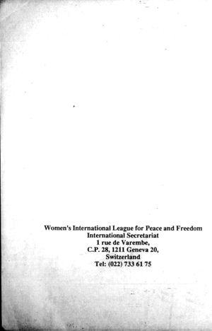 Report of the Twenty-Fourth Congress of the Women's International League for Peace and Freedom: Women Building a Common and Secure Future, Sydney, Australia, 14-25 July 1989 Report of the Twenty-Fourth Congress of the Women's International League for Peace and Freedom: Women Building a Common and Secure Future, Sydney, Australia, 14-25 July 1989