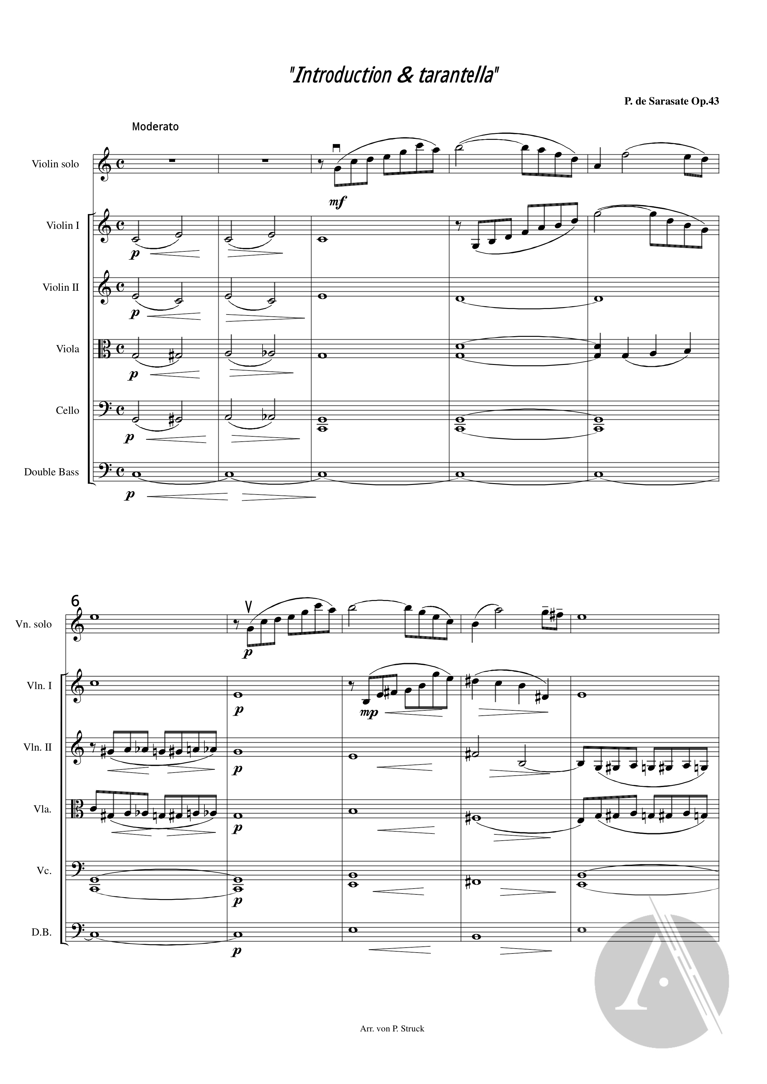 Introduction Tarantella Arranged For Solo Violin And String Orchestra Op 43 Alexander Street A Proquest Company