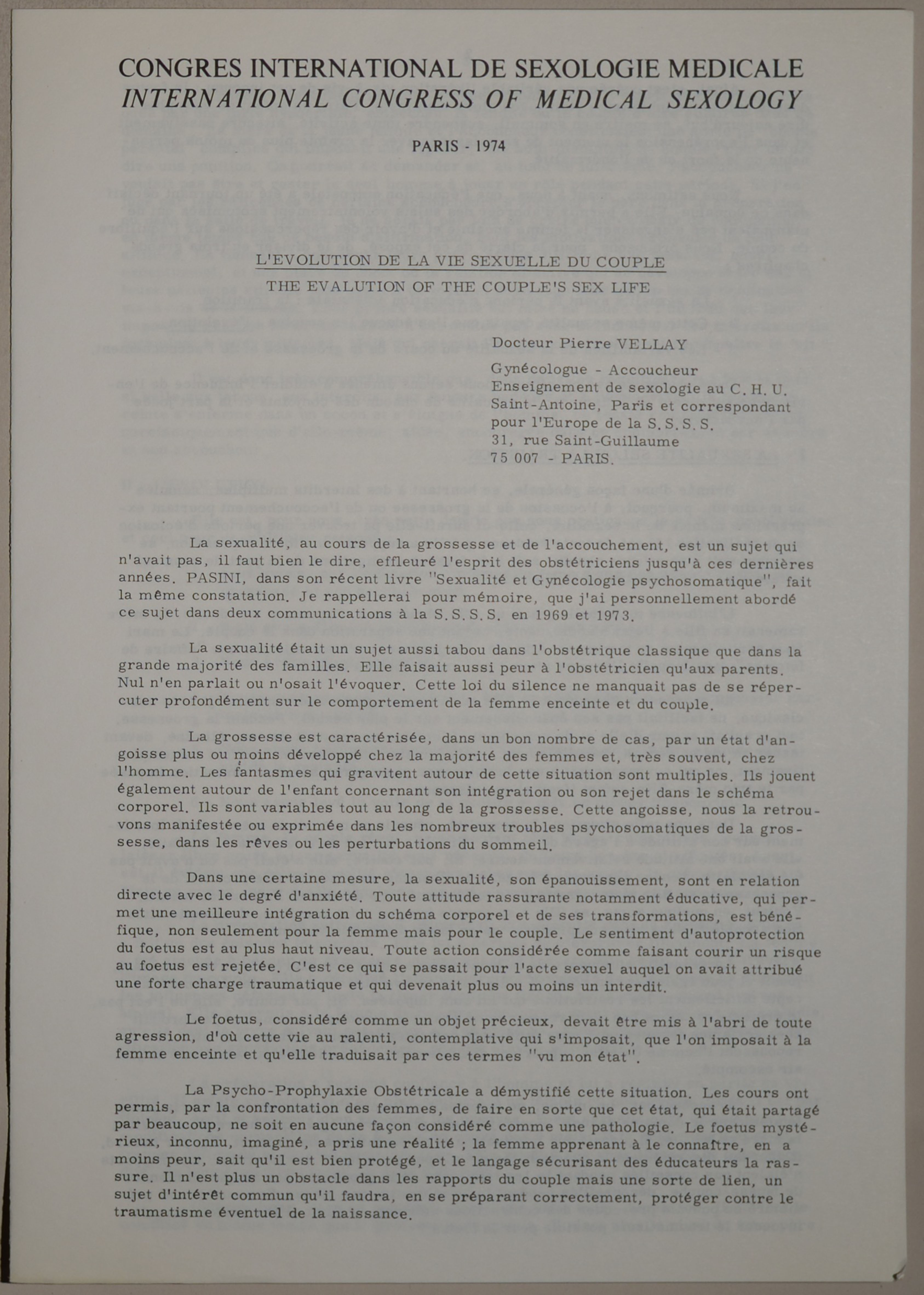 Congres International De Sexologie Medicale International Congress Of Medical Sexology The Evaluation Of The Couple S Sex Life L Evolution De Alexander Street A Proquest Company