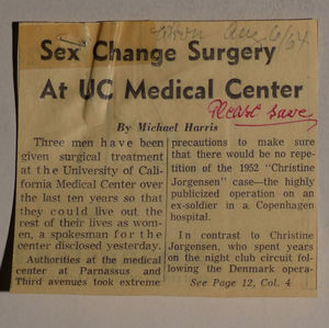Sex Change Surgery At UC Medical Center Sex Change Surgery At UC Medical Center