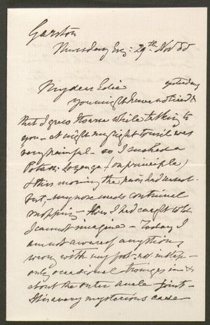 Letter to Edith Thompson, November 29, 1888 Letter to Edith Thompson, November 29, 1888