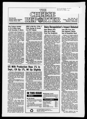 Cheese Reporter, Vol. 120, no. 14, October 20, 1995 Cheese Reporter, Vol. 120, no. 14, October 20, 1995