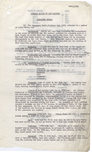 Memo from W.J.M. Menzies to David Heron re: Monthly Report to War Cabinet on Emergency Meals, June 12, 1941 Memo from W.J.M. Menzies to David Heron re: Monthly Report to War Cabinet on Emergency Meals, June 12, 1941