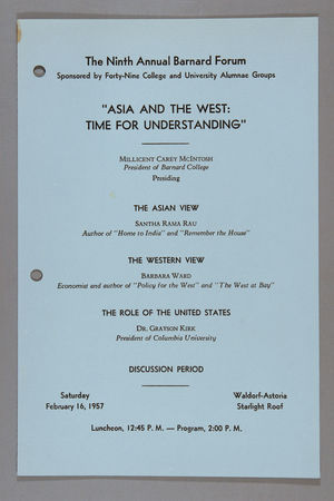 Program for the Ninth Annual Bernard Forum, Program for the Ninth Annual Bernard Forum,