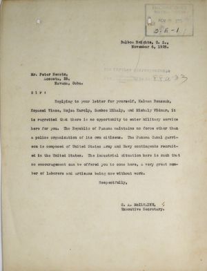 Letter from C. A. McIlvaine to Peter Nemetz, November 6, 1925 Letter from C. A. McIlvaine to Peter Nemetz, November 6, 1925