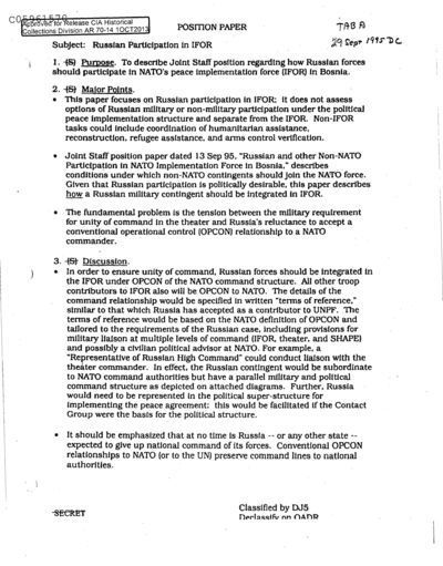 Joint Chiefs Of Staff Memorandum Re Russian Participation In Ifor Alexander Street A Proquest Company