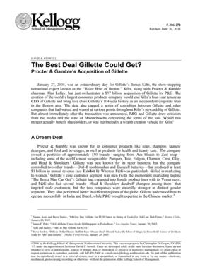 The Best Deal GiIlette Could Get? Procter & Gambles Acquisition of Gillette The Best Deal GiIlette Could Get? Procter & Gambles Acquisition of Gillette