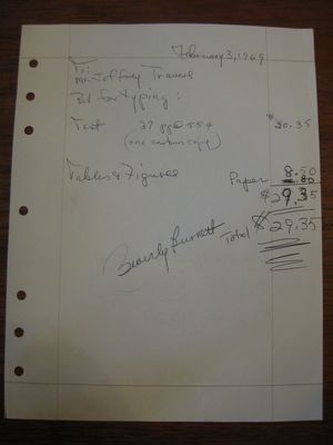 Beverly Burnett to Jeffrey Travers, February 11, 1969 Beverly Burnett to Jeffrey Travers, February 11, 1969