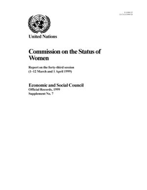 Report on the 43rd Session, New York, 1-12 March and 1 April 1999 Report on the 43rd Session, New York, 1-12 March and 1 April 1999