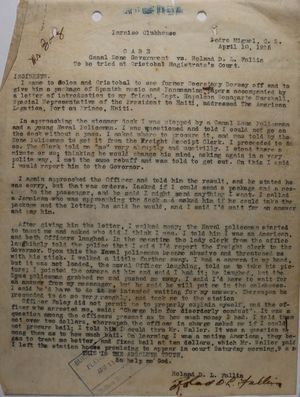 Case - Canal Zone Government vs. Roland D. L. Falllin Case - Canal Zone Government vs. Roland D. L. Falllin