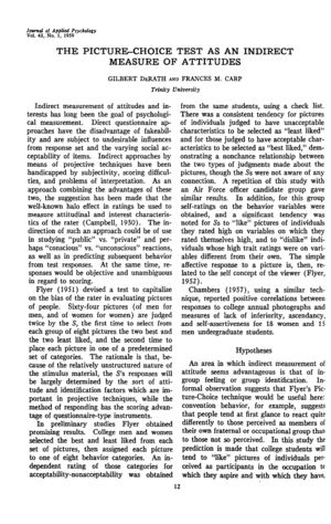 The Picture-Choice Test As An Indirect Measure of Attitudes The Picture-Choice Test As An Indirect Measure of Attitudes