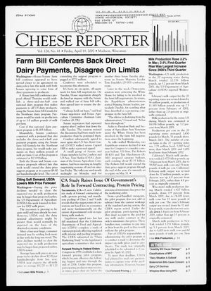 Cheese Reporter, Vol. 126, No. 41, Friday, April 19, 2002 Cheese Reporter, Vol. 126, No. 41, Friday, April 19, 2002