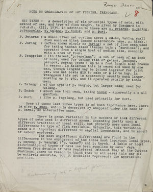 Note on Organization of Net Fishing, Trengganu Note on Organization of Net Fishing, Trengganu
