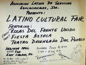 Flyer for a Latino Cultural Fair with Teatro Desengano del Pueblo. Flyer for a Latino Cultural Fair with Teatro Desengano del Pueblo.