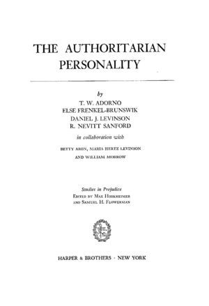 The Authoritarian Personality The Authoritarian Personality