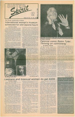 GayLife--Sister Spirit Vol. 10, No. 39 March 28, 1985 GayLife--Sister Spirit Vol. 10, No. 39 March 28, 1985