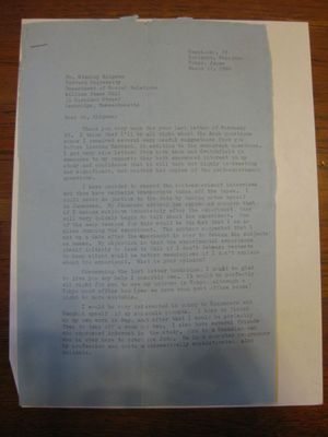Robert Frager to Stanley Milgram, March 17, 1966 Robert Frager to Stanley Milgram, March 17, 1966