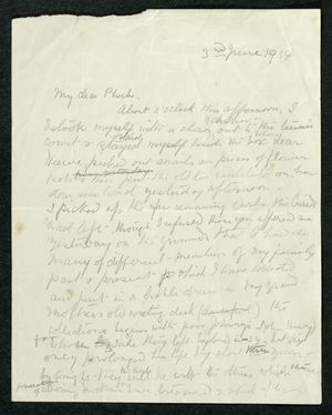 Letter Edith Thompson to My dear Phoebe, June 3, 1934 Letter Edith Thompson to My dear Phoebe, June 3, 1934