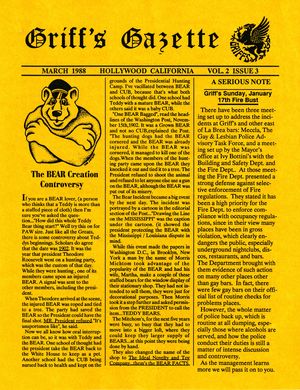 Griff's Gazette, Volume 2, Issue 3, March 1988 Griff's Gazette, Volume 2, Issue 3, March 1988
