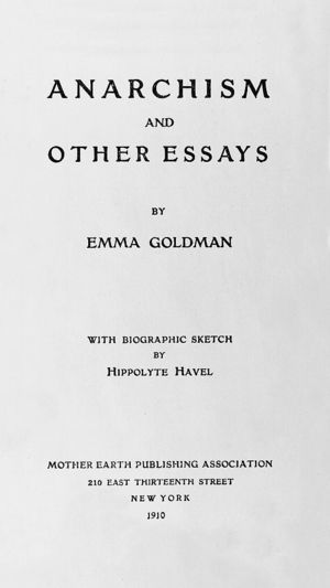 Anarchism and Other Essays Anarchism and Other Essays