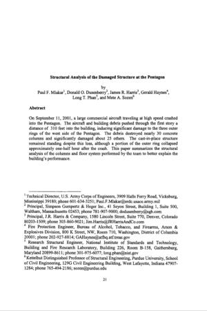 Structural Analysis of the Damaged Structure at the Pentagon Structural Analysis of the Damaged Structure at the Pentagon