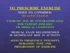 General Principles of Exercise Prescription