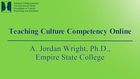 33rd Annual Winter Roundtable on Cultural Psychology and Education, Teaching Culture Competency Online