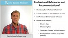 Professional References and Letters of Recommendation
