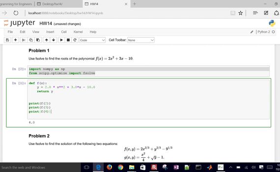 Python Nonlinear Equations with Scipy fsolve - Alexander Street, a ...